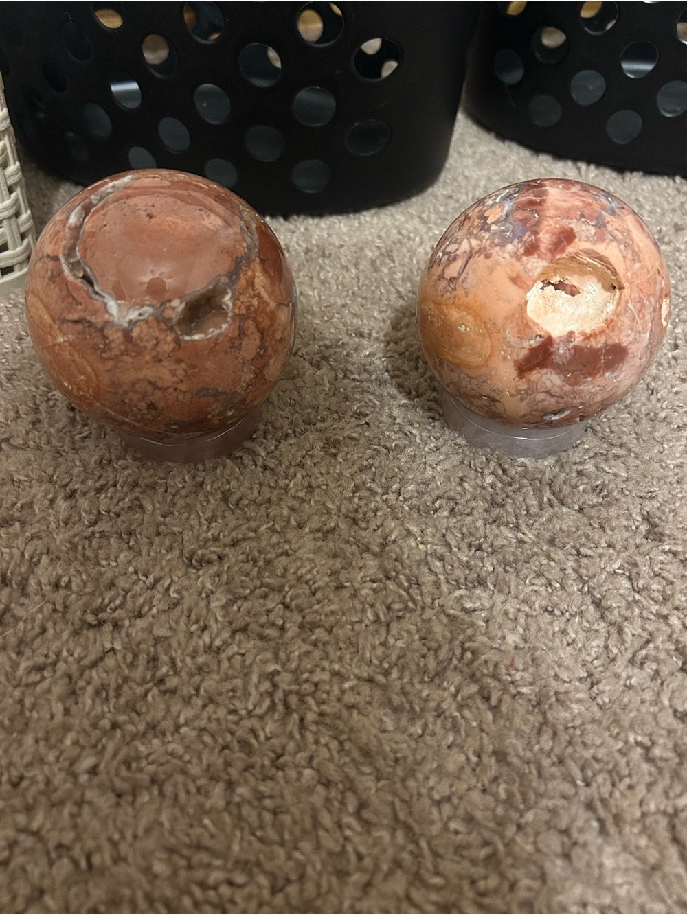 Peach Flower Jasper Set of 2